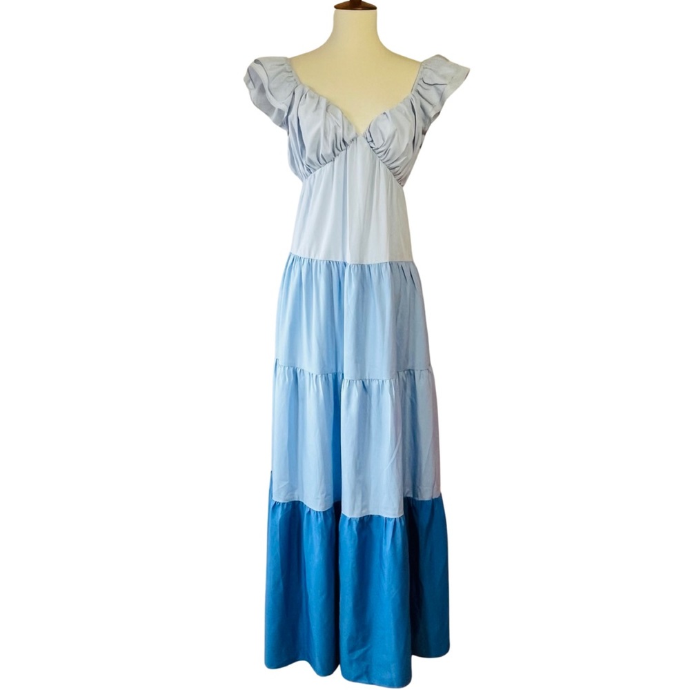 English Factory Sweet Heart Color Block Maxi Dress - Picture 5 of 15